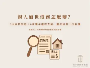 親人過世留下債務時,繼承人查債、遺產清冊與繼承處理重點
